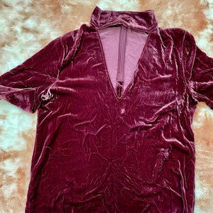 Burgundy Velvet Theory Shirt